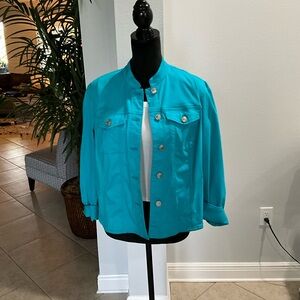 Chicos turquoise jacket size 1 (8-10)